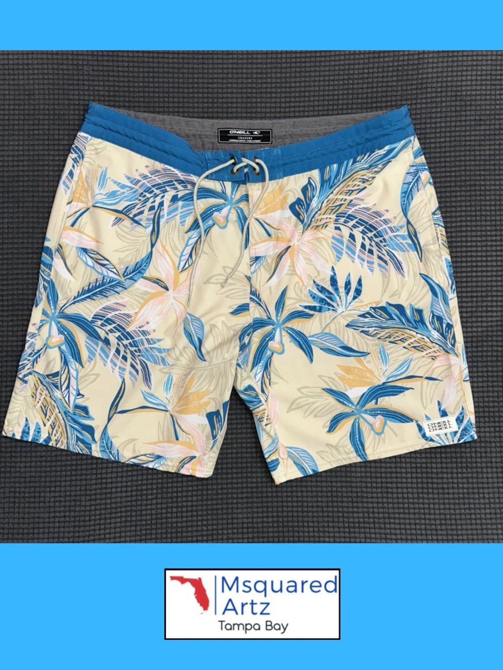 O’Neill Cruzer Board Shorts Mens 36 Tropical Floral Stretch Surf Swim